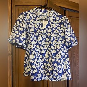 THML blue flower power top